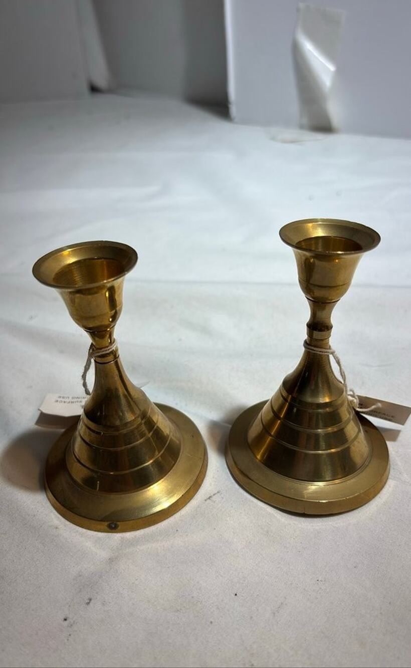 Vintage Brass Tapered Candle Holders NWT